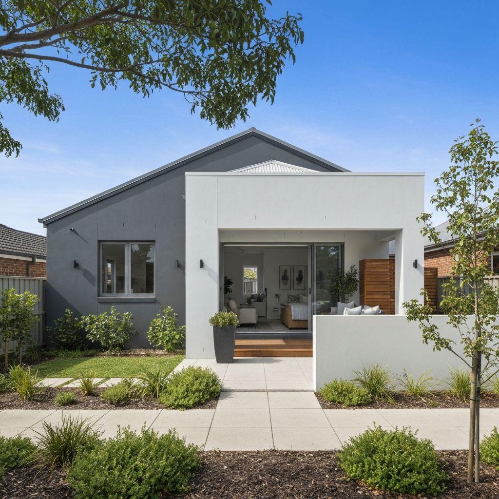 Professionally painted exterior of an Australian home — crisp white and charcoal
